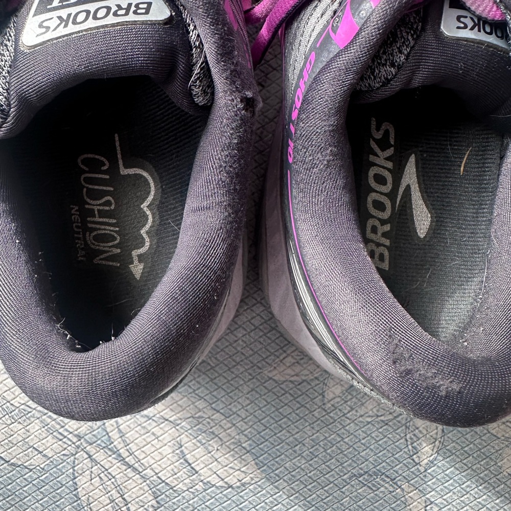 Brooks Ghost 10 Women's Grey Purple Lace-up Athletic Running Shoes - Size 7.5 - Picture 4 of 9
